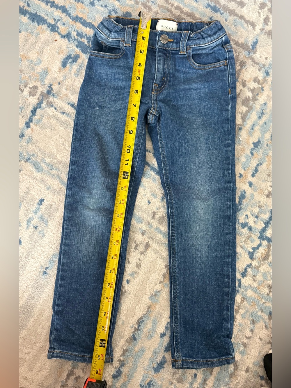 Gucci Kids Dark Blue Stretch Denim Jeans